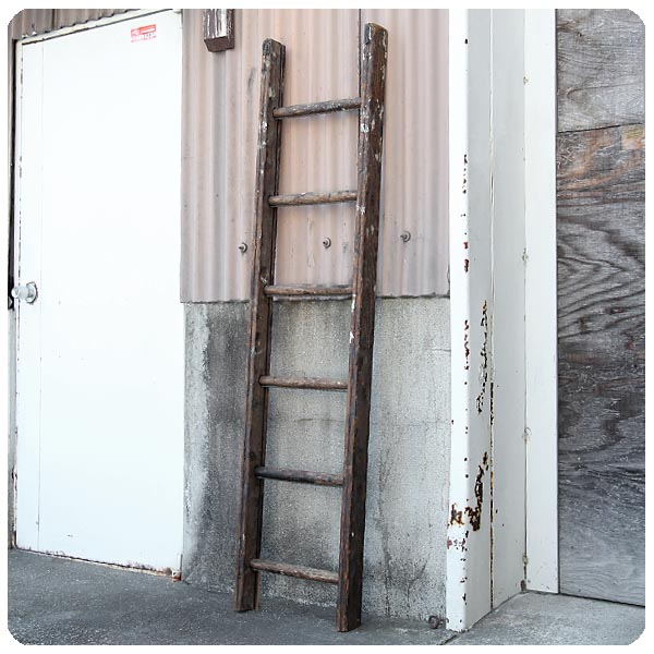 イギリス アンティーク ラダー オールドパイン はしご 古木 脚立 ハシゴ インテリア 家具 P-692