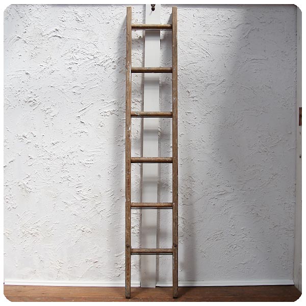 イギリス アンティーク ラダー オールドパイン はしご 古木 脚立 ハシゴ インテリア 家具 P-693