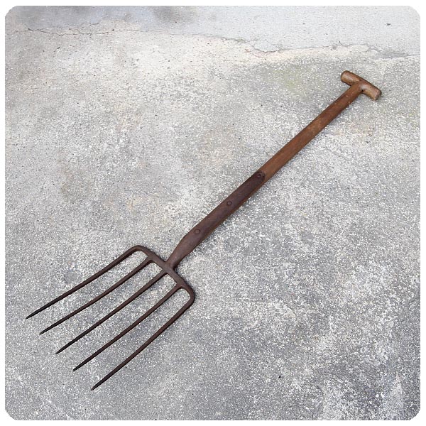イギリス アンティーク ガーデンフォーク 英国 ブロカント ガーデニング ツール 農具 P-774