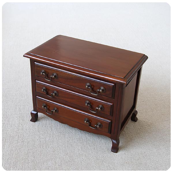 イギリス アンティーク調 ミニチェスト 木製 3ドロワー 収納 インテリア 家具 P-885