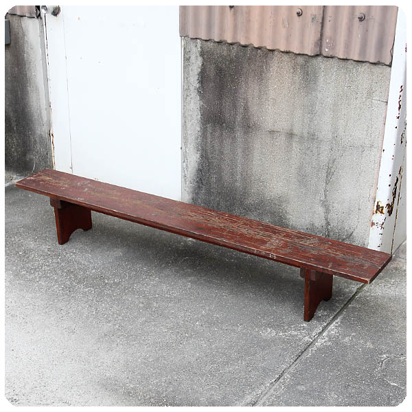 イギリス アンティーク ベンチ 古木 オールドパイン 長椅子 家具 店舗什器 「ガーデン」P-915