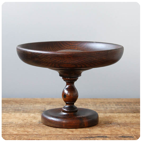 イギリス アンティーク雑貨 コンポート ケーキスタンド 古木 木製 盛皿 店舗什器 「オーク材」P-981