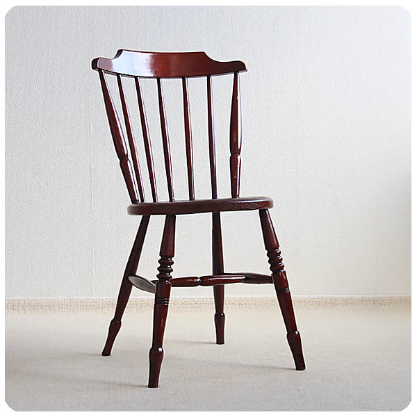 イギリス アンティーク ペイントキッチンチェア 木製椅子 インテリア 家具 店舗什器「ボウバックチェア」Q-039