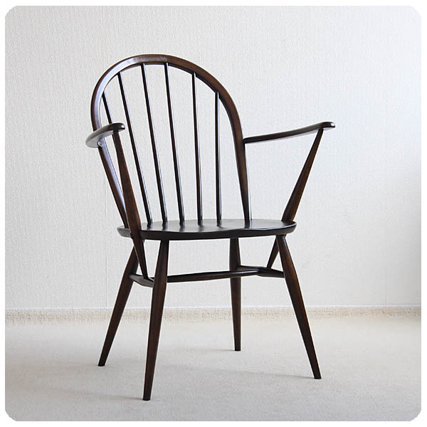 イギリス ヴィンテージ アーコール (ERCOL) フープバックアームチェア インテリア 家具 店舗什器「ウィンザーチェア」Q-094
