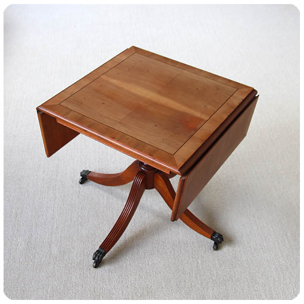 イギリス アンティーク調 キャスター付きバタフライテーブル 伸長式 家具 店舗什器「カブリオールレッグ」Q-117