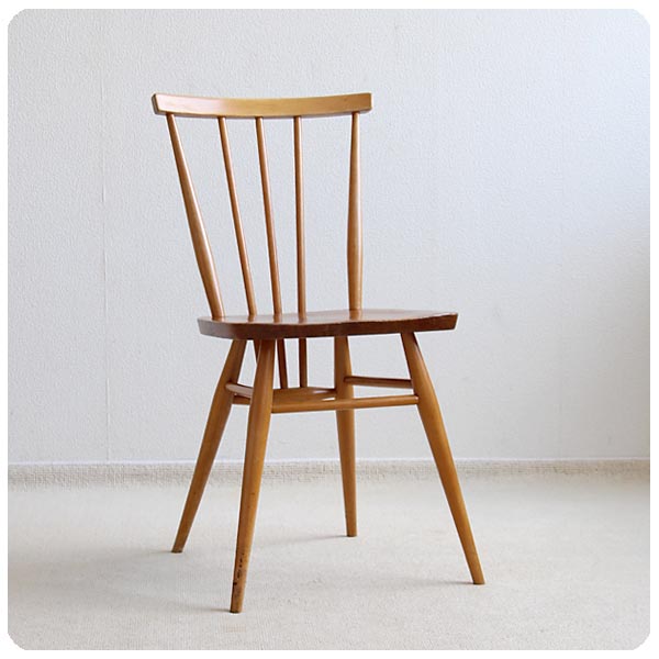イギリス ヴィンテージ アーコールチェア ercol 木製椅子 エルム材 家具 インテリア 店舗什器「スティックバックチェア」Q-406