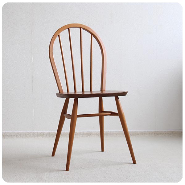 イギリス ヴィンテージ アーコールチェア ercol 木製椅子 エルム材 家具 インテリア 店舗什器「フープバックチェア」Q-414