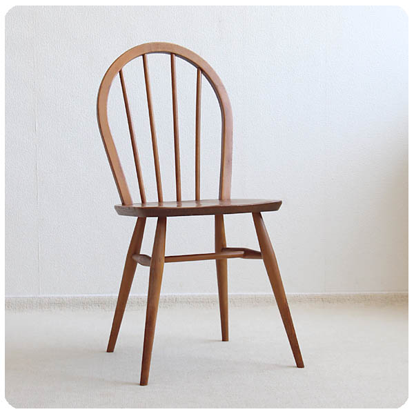 イギリス ヴィンテージ アーコールチェア ercol 木製椅子 エルム材 家具 アンティーク 店舗什器「フープバックチェア」Q-562