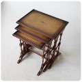 イギリス アンティーク調 Reprodux ネストテーブル レザートップ インテリア 店舗什器 ディスプレイ ビンテージ 家具 K-814