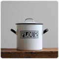イギリス アンティーク ホーローフラワー缶/FLOUR/キャニスター/小麦粉保存用 M-047