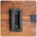 イギリス アンティーク ブラス レタースロット/郵便受け/真鍮製/建具【LETTER BOXのエンボス文字がステキ】M-640