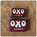 イギリス アンティーク オクソ缶2個セット TIN ティン ブリキ インテリア雑貨「OXO Cubes」P-196