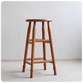 イギリス アンティーク調 ハイスツール カウンターチェア 木製椅子 インテリア 家具 店舗什器「丸スツール」Q-003