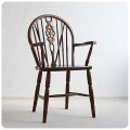 ルーマニア製 アンティーク調 ホイールバックアームチェア 木製椅子 インテリア 家具 店舗什器「ウィンザーチェア」Q-093