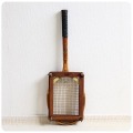 イギリス アンティーク ラケットプレス付きテニスラケット 木製 インテリア 雑貨 ヴィンテージ 店舗什器【Treble Blue】Q-252