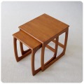 イギリス ヴィンテージ ネストテーブル 木製 家具 インテリア ミッドセンチュリー サイドテーブル 店舗什器【北欧スタイル】Q-257