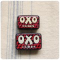 イギリス アンティーク OXO缶2個セット オクソ ブリキ缶（TIN缶）インテリア ヴィンテージ 店舗什器【ストレージティン】Q-267