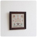 イギリス アンティーク 刺繍額/木枠/ウッドフレーム/絵画/ディスプレイ/ニードルポイント【お部屋のインテリアに】S-086