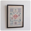 イギリス アンティーク 刺繍サンプラーフレーム/店舗什器/インテリア雑貨/木枠/ガラス【壁面をおしゃれにディスプレイ】S-197