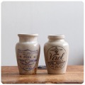 イギリス アンティーク 陶器ボトルペア/2個セット/ヴァイロール【virol×CARRICKS CUMBERLAND PURE THICK CREAM】S-382