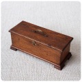 イギリス アンティーク オーク ボックス/木箱/インテリア/店舗什器/ブラス/真鍮/カントリー/英国【小物の収納にいかが？】T-031