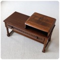 イギリス アンティーク調 テレフォンベンチ/スツール/クラシカル家具/飾り台/オーク材/引き出し付き【PRIORY CORNER】T-045