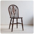 イギリス アンティーク調 ホイールバックチェア/ダイニングチェア/木製椅子/家具【車輪のモチーフが素敵なキッチンチェア】T-331