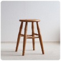 イギリス アンティーク調 ウッドスツール/木製椅子/家具/店舗什器/ディスプレイ/飾り台/アトリエ【味のある丸スツール】T-392