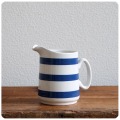 イギリス アンティーク CHEF 陶器ミルクジャグ/コーニッシュウェア/食器【定番ブルー＆ホワイトのボーダー柄】Y-181