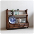 イギリス ヴィンテージ アーコール(ERCOL) 2ドロワー付きプレートラック/ウォールシェルフ【北欧家具スタイル】Y-518