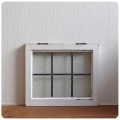 イギリス アンティーク ガラス窓/ウィンドウ/木枠/シャビーシック/建具/シンプル/店舗什器/窓枠/ウッド【古いペイント窓】Z-217