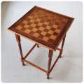 イギリス アンティーク チェステーブル/インレイ/はめ込み装飾/ボード/ゲームテーブル/家具【オシャレなサイドテーブル】Z-602