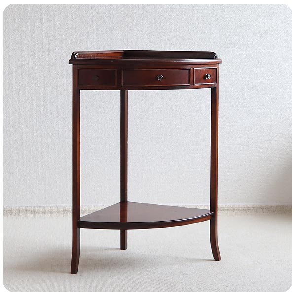 イギリス アンティーク調 Bradley社 コーナーテーブル/マホガニー/店舗什器/クラッシック家具/英国【うれしい引き出し付き】T-072