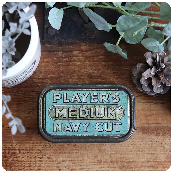 イギリス アンティーク シガレット缶/タバコ/プレイヤーズネイビーカット/小物入れ/シャビー/雑貨【PLAYER'S NAVY CUT】T-578
