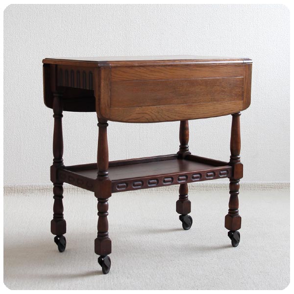 イギリス アンティーク キッチンワゴン オーク材 家具 店舗什器 英国「バタフライテーブル」V-652