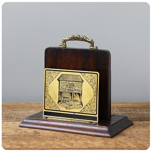 イギリス アンティーク レターラック 真鍮 ブラス オーク インテリア雑貨 「レタースタンド」V-873