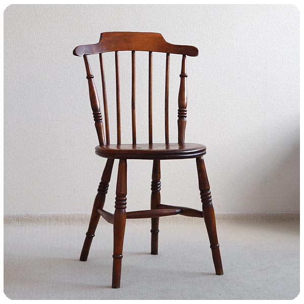 イギリス アンティーク アイベックスチェア/スティックバックチェア/ウィンザーチェア/古木/丸座面/家具【雰囲気パーフェクト】Z-552