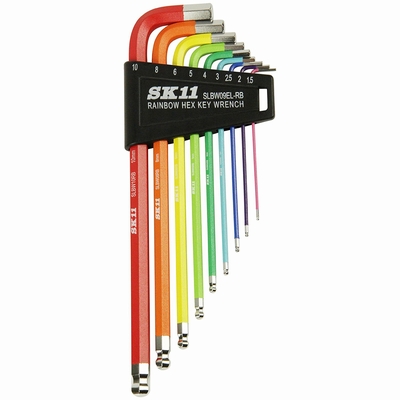 藤原産業　SK11　レインボーボールポイント六角棒レンチセット　SLBW09EL-RB