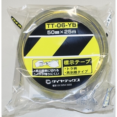 ダイヤテックス　パイオラン安全標識トラテープ　50ｍｍ×25ｍ　TT-06-YB