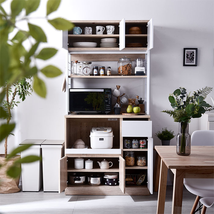 おしゃれ キッチンボード レッコ スライド棚タイプ 00 激安アウトレット家具通販ワイエムワールド