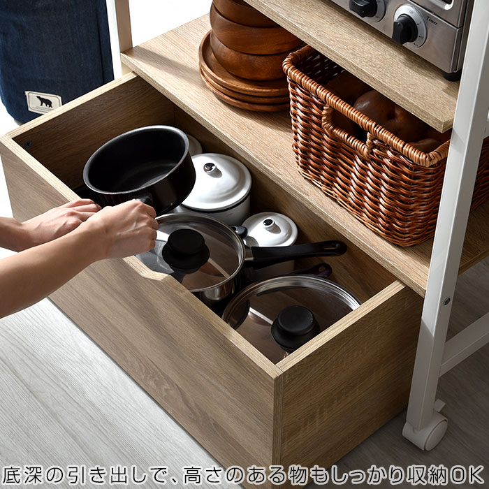 引出し付き耐熱天板キッチンワゴン マノア 00 260 激安アウトレット家具通販ワイエムワールド 引出し付き耐熱天板キッチンワゴン マノア 00 260 激安アウトレット家具通販ワイエムワールド