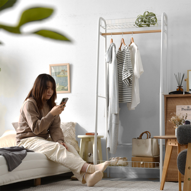 ハンガーラック 棚付き ポルコ 【22-100040】｜激安アウトレット家具