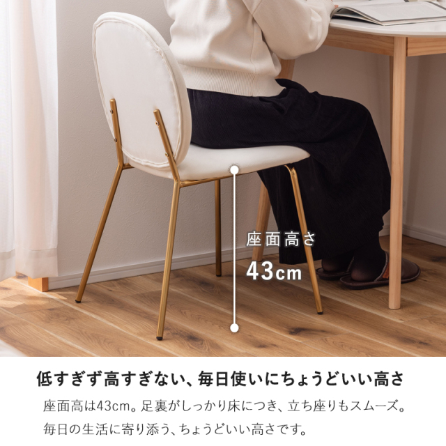 ベロア調シンプルデザインチェア クラン 家具通販 ワイエムワールド本店