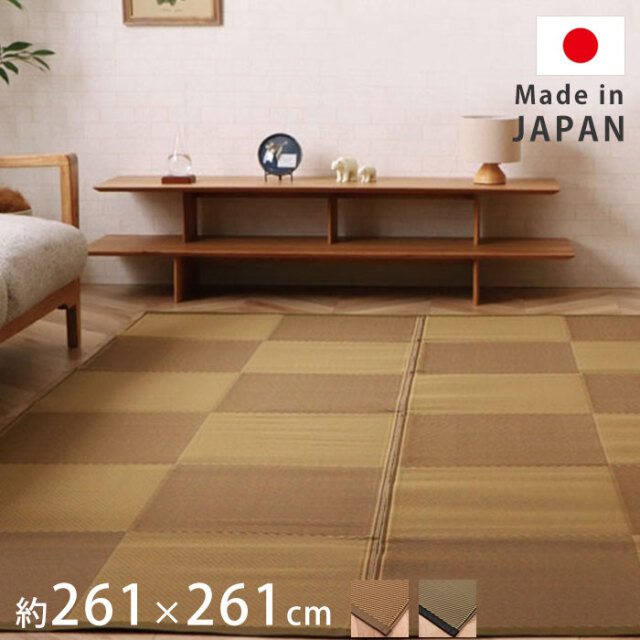 洗える ござ 日本製 国産 カーペット ラグ 敷物 江戸間4．5畳