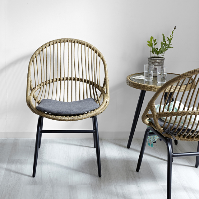 ラタン調 オーバル チェア 2脚セット リゾネア 【62-100097】｜激安