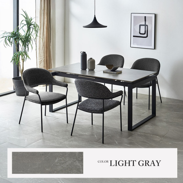 セラミックダイニングテーブルセット幅150cmと延長テーブルタイプワゴン 幅140/180］【玄関渡し】伸長式 ダイニングテーブルセット セラミック