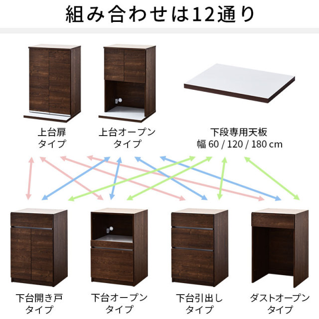 国産 ユニット キッチン収納 カフェ 幅60cmタイプ 【67-100002】｜激安