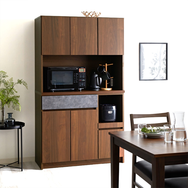 日本製 食器棚 キッチンボード 完成品 105cm ダリア 家具通販 ワイエム