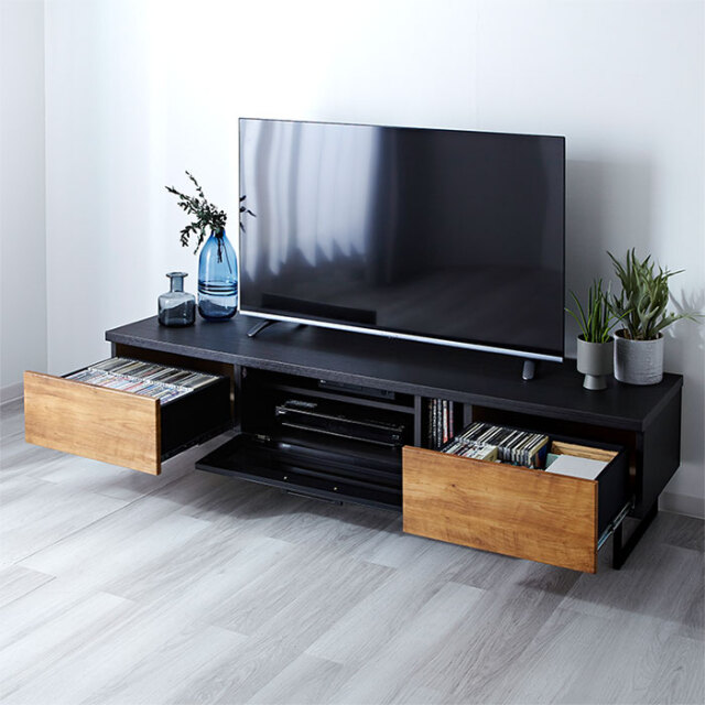 テレビ台　テレビボード　インテリア　ウッド THE TV BOARD / LOW TABLE くるみ × White Steel – KANADEMONO
