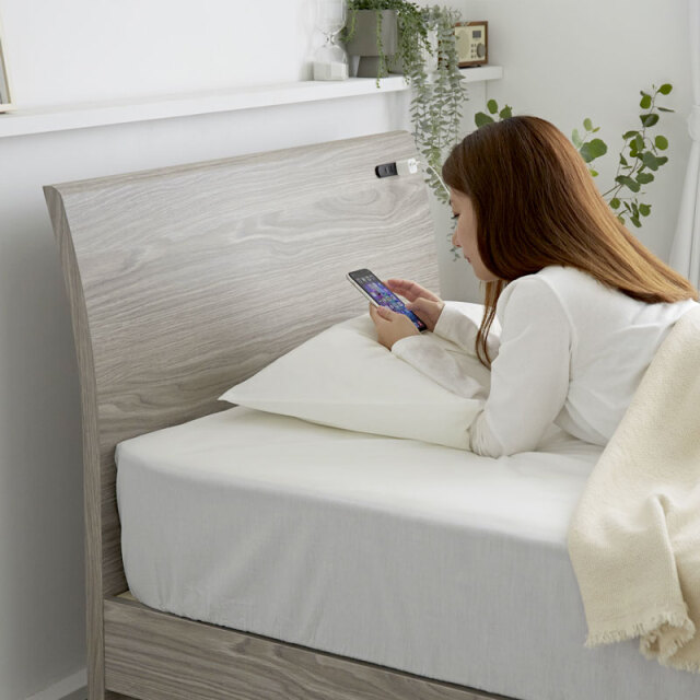 131603 ベッドフレーム［S］ Curtis ファブリックベッドフレーム ヘッドレス - ZINUS ジヌス